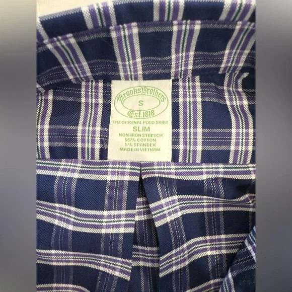 Brooks Brothers Men's Blue Checkered Shirt - Picture 6 of 6
